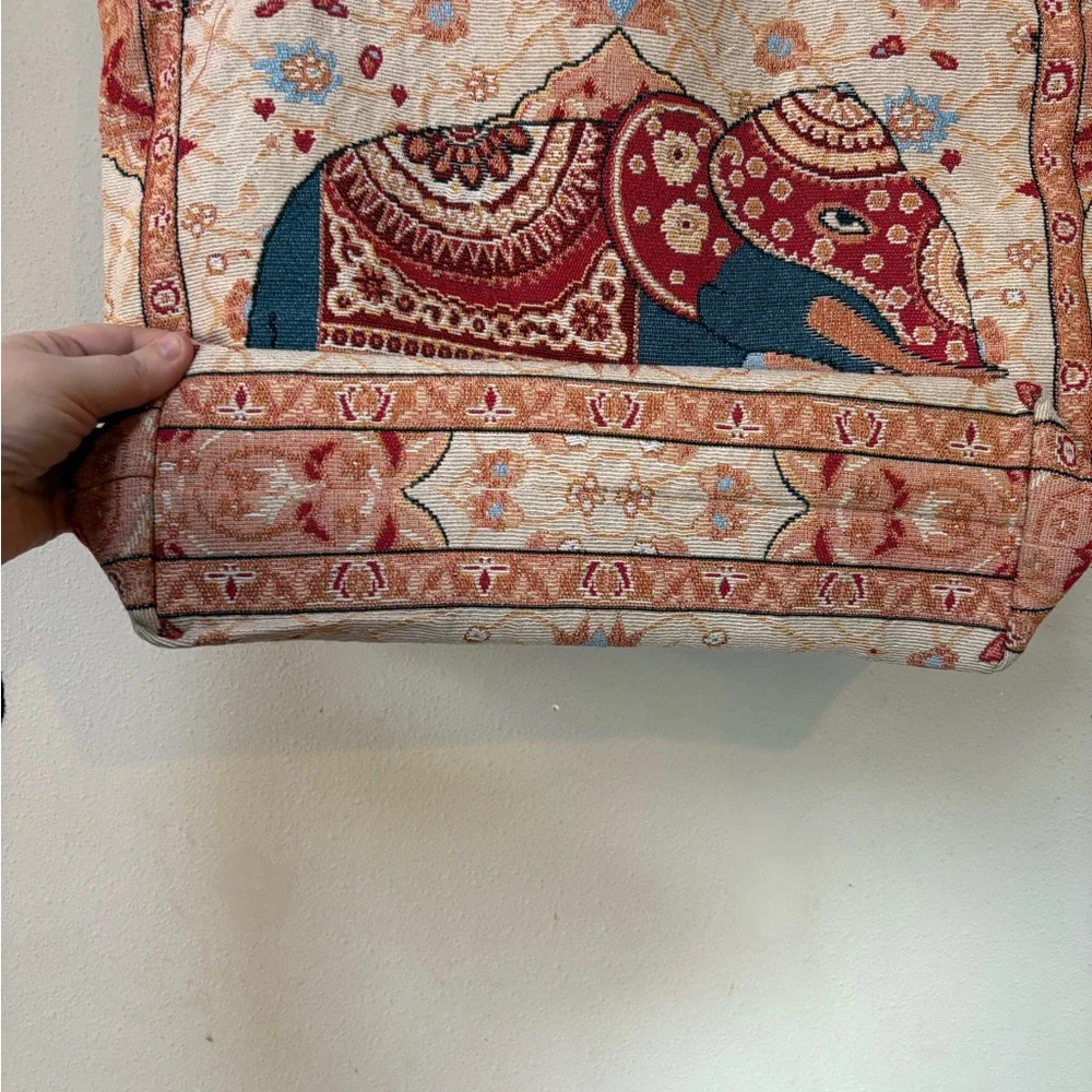 Elephant Tapestry Tote Bag Boho Y2K Indie Festival - Picture 3 of 5